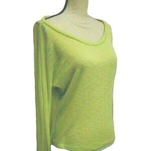 Aeropostale Womens Blouse Size M Light Green Long Sleeve Scoop Neck
